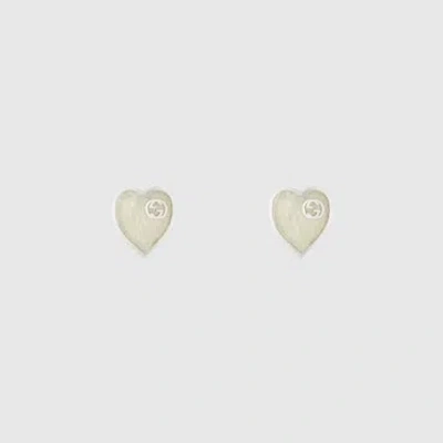 Gucci Heart Earrings With Interlocking G In Undefined