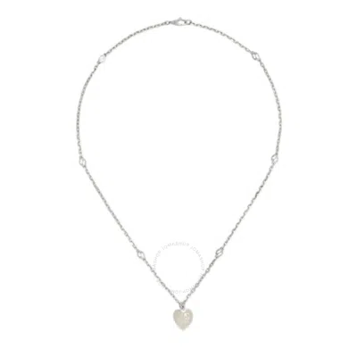 Gucci Heart Necklace With Interlocking G - Ybb645545003 In Silver Tone
