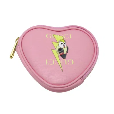 Pre-owned Gucci Heart Pink Leather Wallet  ()