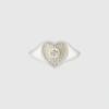 Gucci Heart Ring With Interlocking G In Undefined