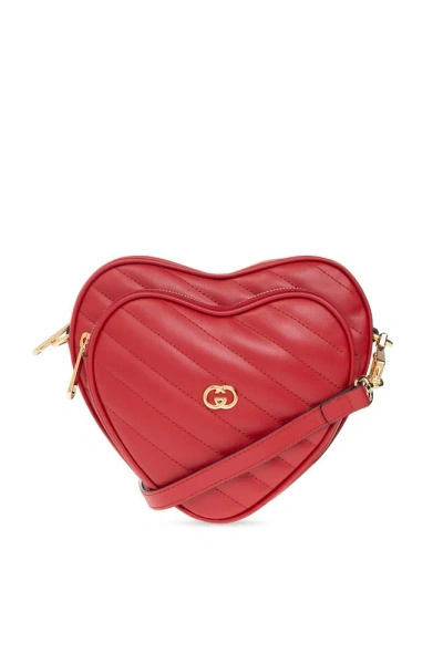 Gucci Heart Shaped Shoulder Bag In Red