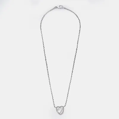 Pre-owned Gucci Heart Sterling Silver Pendant Necklace