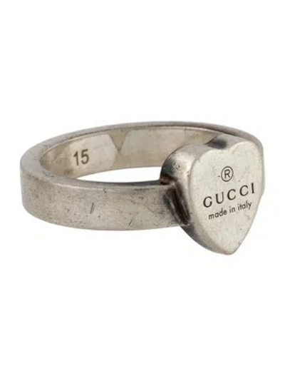 Pre-owned Gucci Heart Trademark Signet Ring In Multicolor