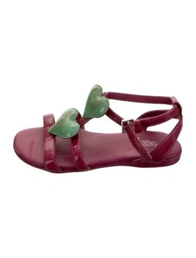 Pre-owned Gucci Babies' Hearts Gladiator Sandals In Purple