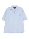 Gucci Men Heavy Cotton Popeline Shirt In Blue