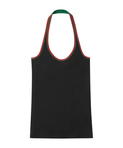 Gucci Heavy Cotton Rib Tank Top In Black