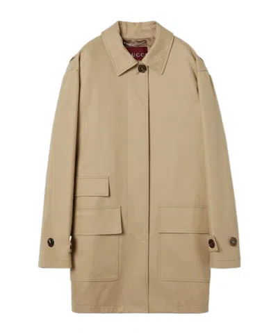 Gucci Heavy Drill Coat In Beige