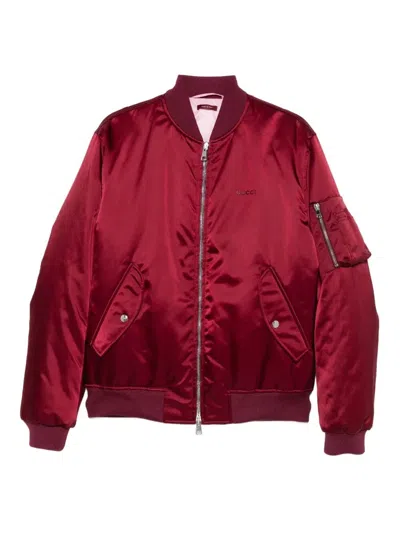 Gucci Men Heavy Nylon Canvas Blouson In Red
