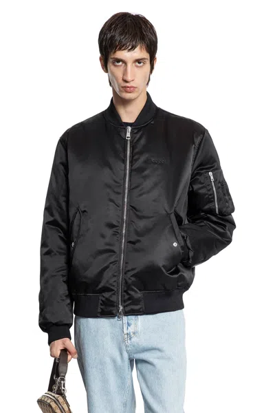 Gucci Heavy Nylon Canvas Bomber In Black