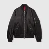 Gucci Bomber Jacket In Nylon Canvas Fabric In Black