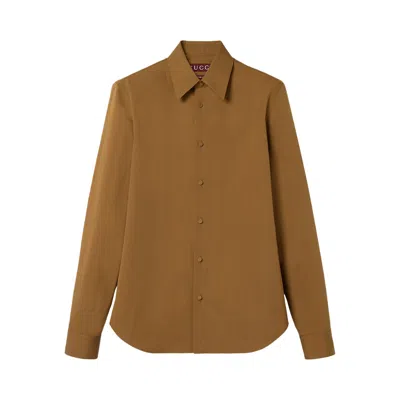 Pre-owned Gucci Heavy Poplin Shirt 'classic Biscuit' | Yellow | Men's Size S