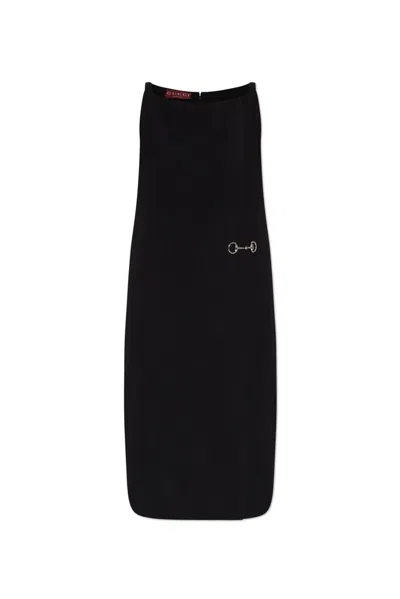 Gucci Heavy Viscose Sable Horsebit Dress In Black