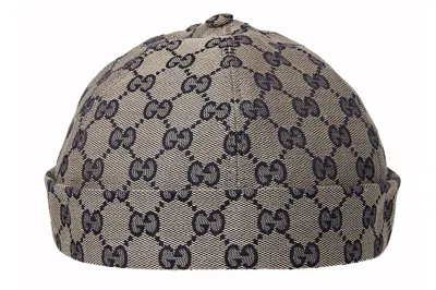 Pre-owned Gucci Hector Gg Skull Cap Grey