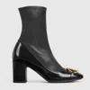 Gucci Heeled Ankle Boots With Horsebit In Black