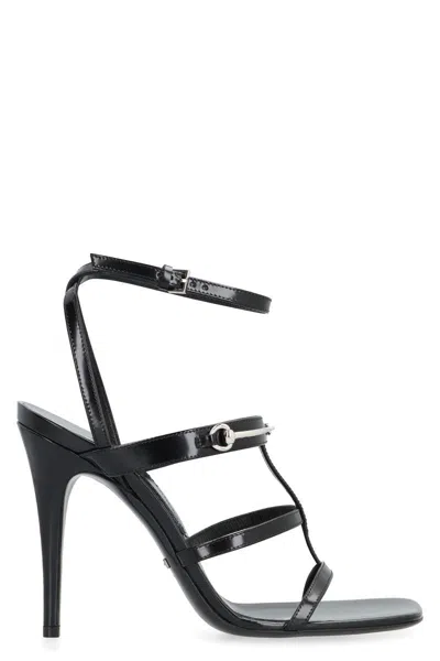 Gucci Heeled Leather Sandals In Black