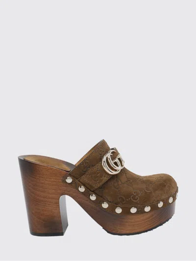 Gucci Heeled Sandal Woman In Brown