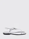 Gucci Interlocking-g Leather Sandals In Silver