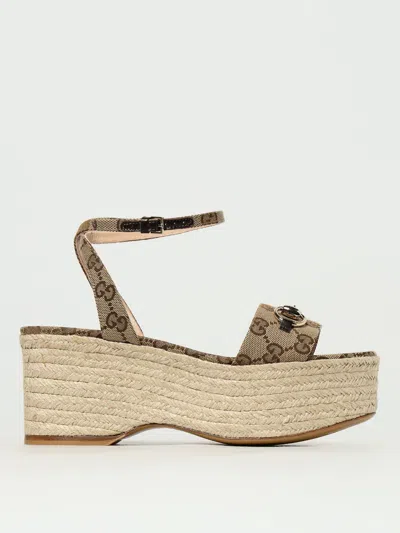 Gucci Heeled Sandals Woman Beige In White