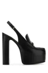 Gucci Mocassini Slingback Con Plateau E Morsetto In Black