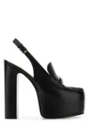 Gucci Mocassini Slingback Con Plateau E Morsetto In Black