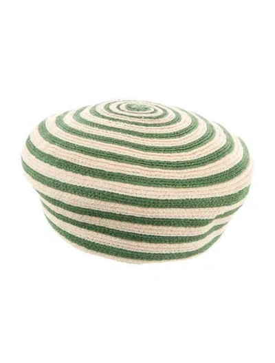 Pre-owned Gucci Hemp Beret Hat In Neutrals
