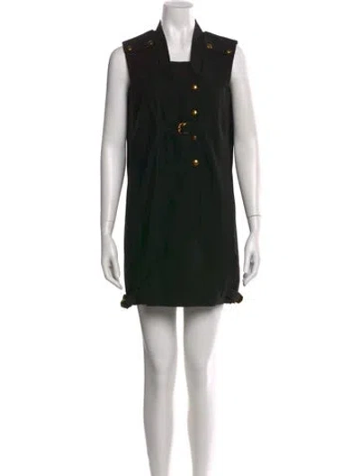 Pre-owned Gucci Hemp Mini Dress In Black