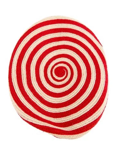 Pre-owned Gucci Hemp Woven Pattern Printed Beret Hat In Neutral