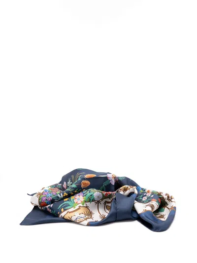 Gucci `herbal` Carré In Blue