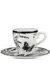 Gucci Herbarium Floral-print Cup And Saucer In Schwarz