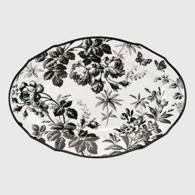 Gucci Herbarium Oval Tray In Schwarz