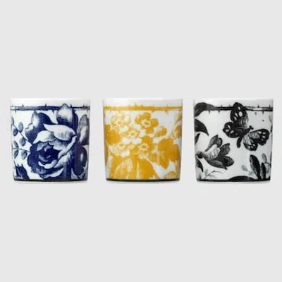 Gucci Herbarium Print Candle Set In Blue