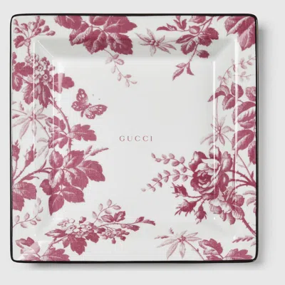 Gucci Herbarium Print Large Change Tray In Red