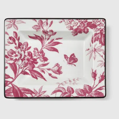Gucci Herbarium Print Small Change Tray In Red