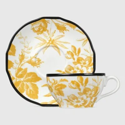 Gucci Tasse Und Untertasse Mit Herbarium-motiv Im Zweier-set In Undefined
