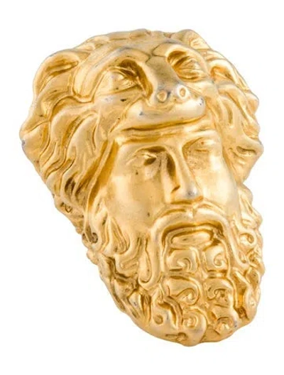 Pre-owned Gucci Hercules Mask Cocktail Ring In Multi
