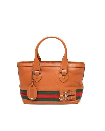Gucci Heritage Tote Bag In Orange