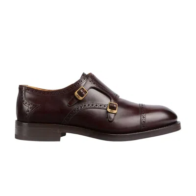 Pre-owned Gucci Herren Monk Strap 'bordeaux' | Red | Men's Size 8.5