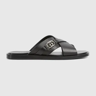 Gucci Herrenpantolette Mit Gg In Black