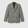 Gucci Herringbone Wool Mouliné Jacket In Gray