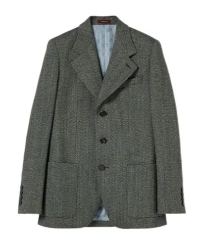 Gucci Herringbone Wool Mouliné Jacket In Gray