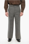 Gucci Herringbone Wool Pants With Hidden Closure