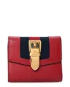 Gucci Hibiscus Red Leather Sylvie Wallet (authentic Pre-loved) In Red