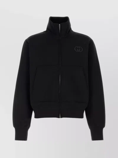 GUCCI HIGH COLLAR SWEATSHIRT FEATURING FRONT POCKETS