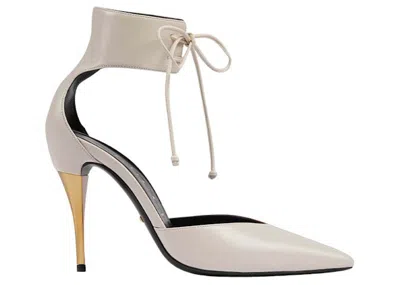 Pre-owned Gucci High Heel Pump With Ankle Cuff (women's) Sneakers In Grey/brown