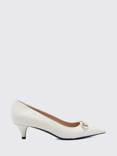 Gucci Horsebit Pattern Pumps In White