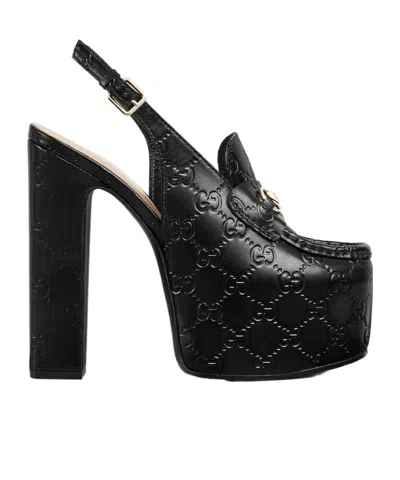 GUCCI GUCCI HORSEBIT PLATFORM SLINGBACK PUMPS