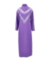 Gucci Satin Midi Dress With Lace Inserts In Purple