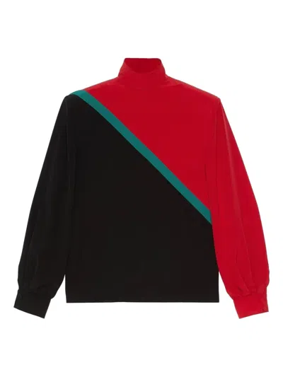 Gucci High-neck Panelled Blouse