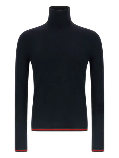 GUCCI HIGH-NECK RIBBON WEB SWEATER