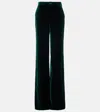 Gucci High-rise Cotton Velvet Wide-leg Pants In Black